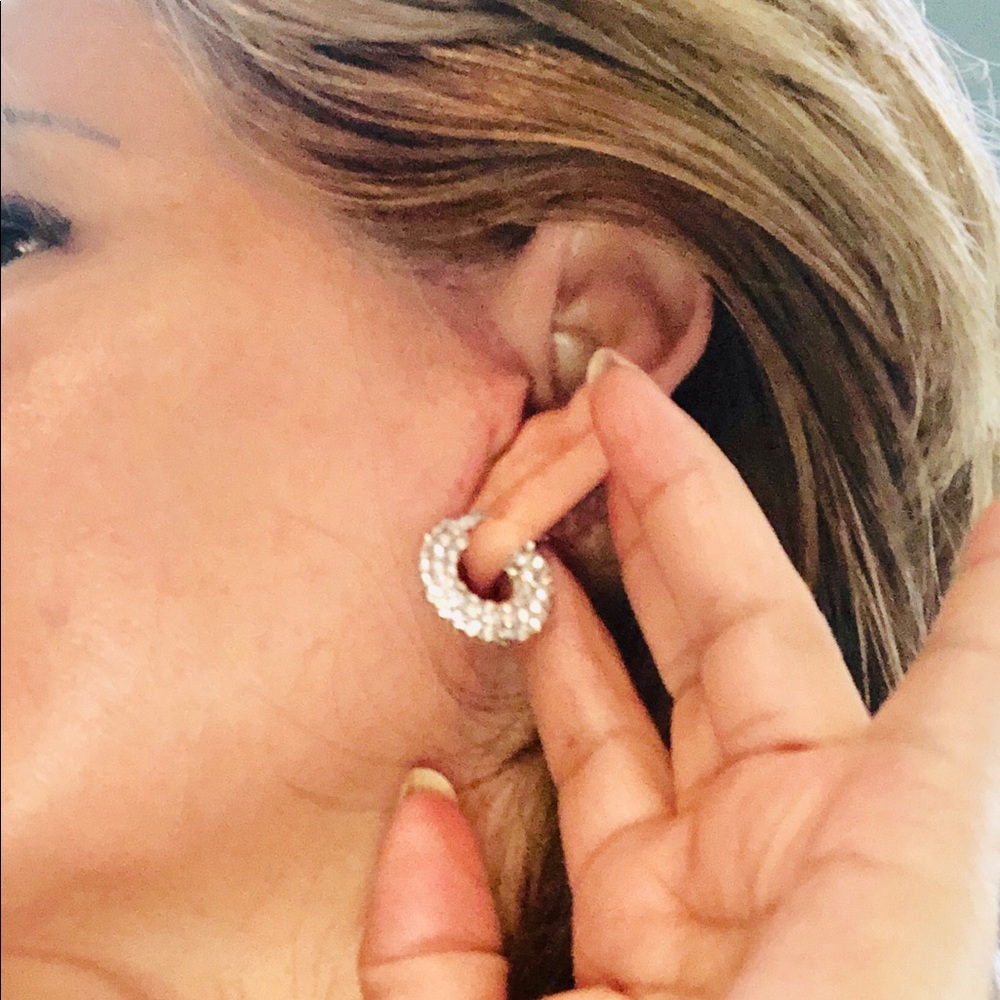 CELINE- Crystal Hoop earrings